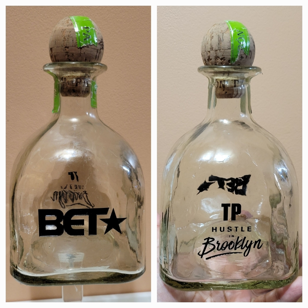 Rare BET "Hustle In Brooklyn" Etched Patron Bottle